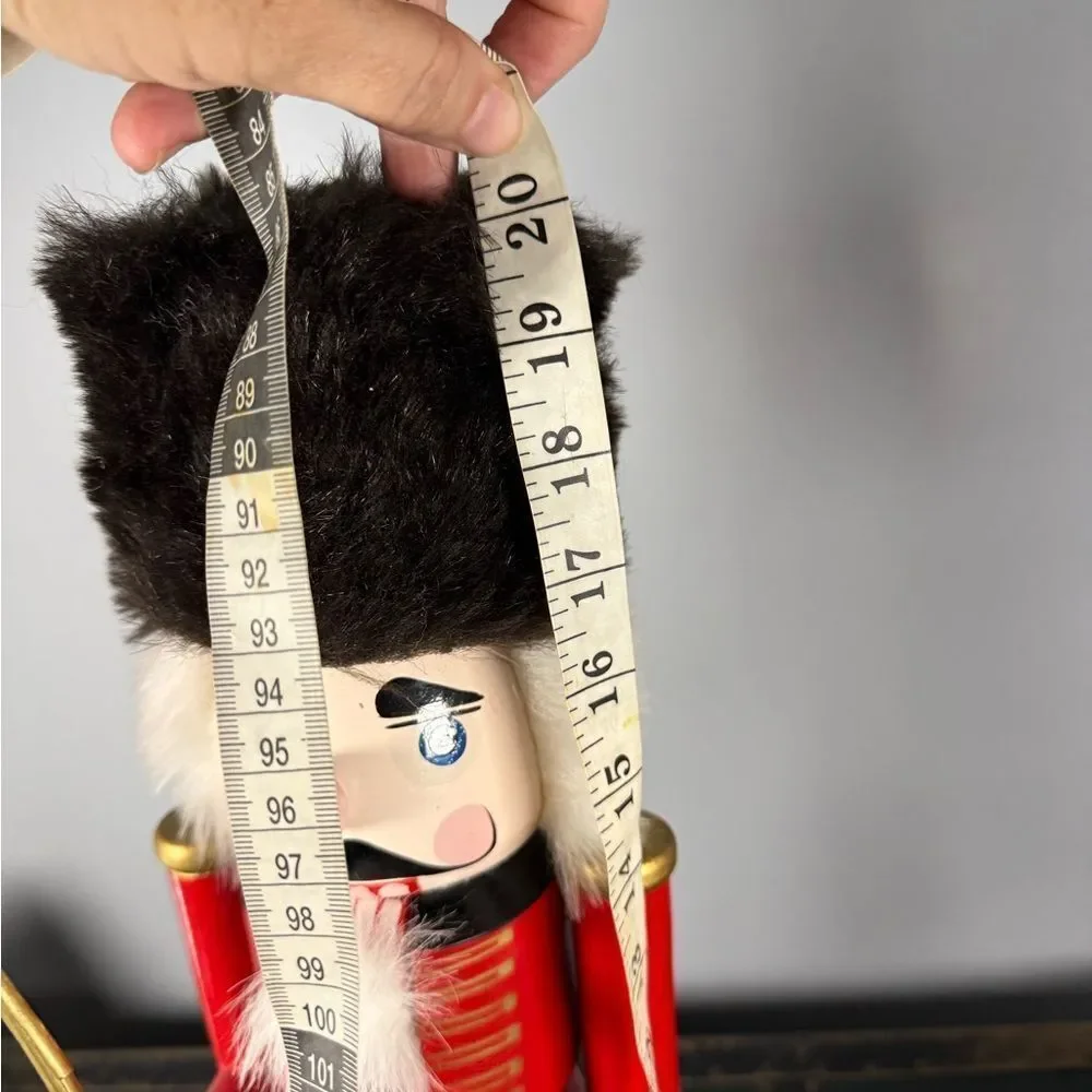 Vintage Large Hand Painted Wooden Nutcracker Classic Heavy Works 20” Soldier